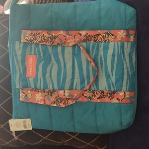 Teal quilted tote